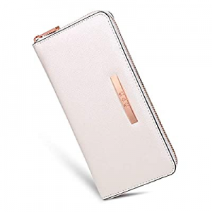 One Day Only！U+U Womens Leather Wallet RFID Blocking Card Holder Cellphone Clutch Ladies Purse wit..