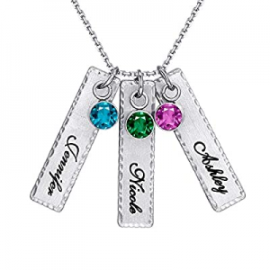 One Day Only！VESTVINE Personalized Name Necklace now 55.0% off , Engraved Bar Necklace Customized ..