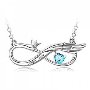 65.0% off Distance Infinity Necklace for Women 925 Sterling Silver Swan Necklaces for Girlfriend W..