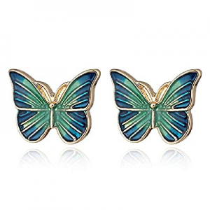 One Day Only！Butterfly Stud Earrings for Women, Fashion Hypoallergenic Earrings now 50.0% off 