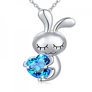 One Day Only！925 Sterling Silver Cute Animal Jewelry Cubic Zirconia Love Heart Pendant Necklace fo..
