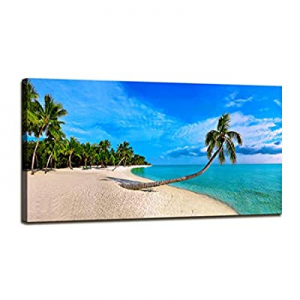 50.0% off Wall Art for Bedroom Decor Beautiful Tropical Beach Coast Dunes Palm Trees Nature Sea Oc..