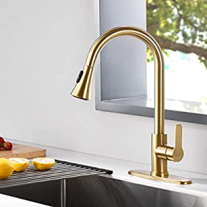 50.0% off AMAZING FORCE Gold Kitchen Faucet Modern Pull Out Kitchen Faucets Stainless Steel Single..