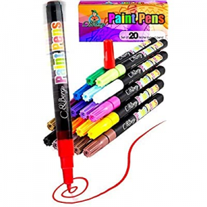 One Day Only！20 Paint Pens - Paint Marker Pens now 60.0% off , Water Based Colors for Kids Adults,..