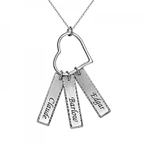 Shinelady Personalized Charm Bar Necklace now 60.0% off , Customized Three Rectangular Pendant for..
