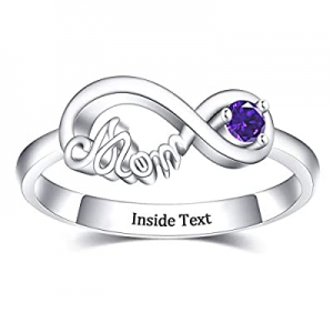 PalmLove Personalized Infinity Rings with Birthstone now 60.0% off , Custom Engraved Engagement Pr..