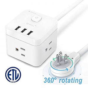 BULL Surge Protector Power Strip with USB,Desktop Power Strip with 3 AC Outlets 3 USB Ports Up to 18