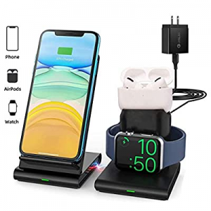 Detachable Wireless Charger,3 in 1 Wireless Charging Stand for Apple Watch/Airpods Pro, Wireless Cha