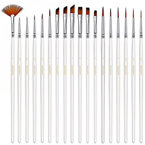Detail Paint Brush Set - 18 Small Enamel Miniature Brushes for Fine Detailing & Art Painting - Acryl