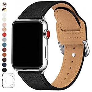 POWER PRIMACY Bands Compatible with Apple Watch Band 38mm 40mm 42mm 44mm, Top Grain Leather Smart Wa
