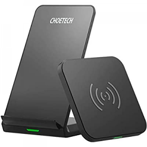 CHOETECH Wireless Charger (2 Pack),Qi-Certified 10W Max Fast Wireless Charging Pad Stand Bundle Comp