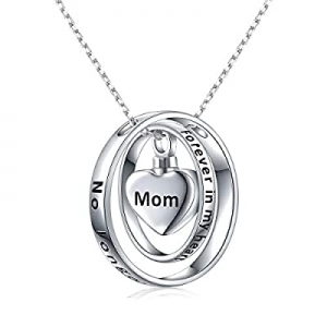 One Day Only！Cremation Jewelry Sterling Silver No Longer by My Side Forever in My Heart Urn Pendan..