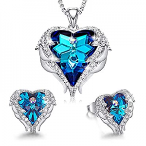 76.0% off CDE Angel Wing Heart Necklaces and Earrings Mothers Day Jewelry Gifts 18K White Gold Pla..