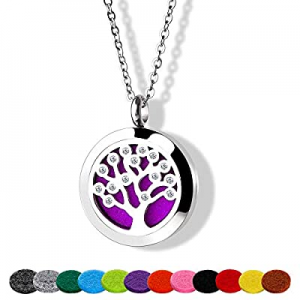RoyAroma Essential Oil Necklace Diffuser Necklace Stainless Steel Not Fade Gift Set for Women and Gi