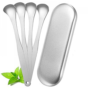 Stainless Steel Tongue Scraper Cleaner - Fresh Breath Tongue Scrapers Medical Grade Metal Tongue Scr