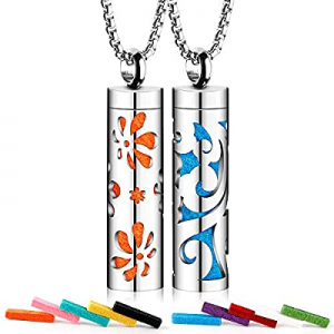 Essential Oil Pendant Necklace Aromatherapy Diffuser Pendant Necklace Stainless Steel Whistle-Shaped