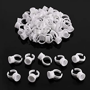 FAMILIFE Tattoo Rings Cups Disposable Glue Holder Plastic Tattoo Ink Pigment Ring Adhesive Makeup Ri