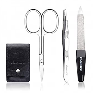 FAMILIFE 3 in 1 Eyebrow Kit, Including Facial Eyebrow Scissors,Tweezers,Nail File, Beauty Tool With 