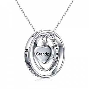 Cremation Jewelry Sterling Silver No Longer by My Side Forever in My Heart Urn Pendant Necklace no..