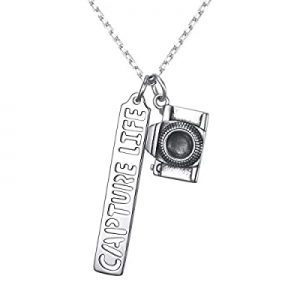 15.0% off 925 Sterling Silver Jewelry Oxidized Camera Pendant Necklace Photographer Gifts for Wome..