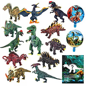 14 Pieces Dinosaur Toys Figures Dinosaur playset with Balloon aducation Book playmat now 50.0% off..