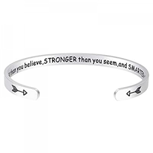 Fesciory Inspirational Bracelets for Women now 50.0% off ,Stainless Steel Engraved Personalized Po..