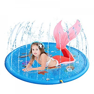 Sprinkler Mat for Kids now 51.0% off ,Inflatable Pool for Outdoor Games, 68" Splash Pad Outdoor Wa..