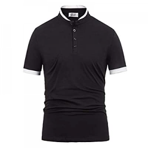 Percy Perry Men's Slim Fit Short Sleeve Button Down Cotton Polo T-Shirts now 60.0% off 