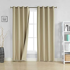 One Day Only！Rama Rose Three Pass Microfiber Noise Reducing Blackout Curtains Room Darkening Gromm..