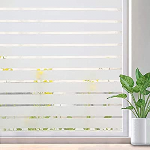 One Day Only！35.0% off Viseeko Frosted Window Film Static Cling Glass Film Decorative Frosted Stri..