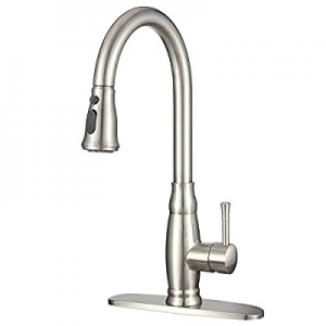 50.0% off IMLEZON Stainless Steel Kitchen Sink Faucet with Pull Down Sprayer Single Handle Kitchen..