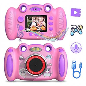 Campark Kids Cameras for Girls Boys Birthday for Age 4-8 Dual Selfie, 2" Screen Record Video Photo P