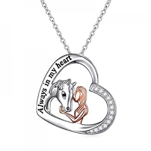 Sterling Silver Forever Love Cute Animal Heart Pendant Necklace for Women Girlfriend Daughter Moth..