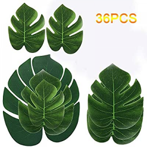 One Day Only！CocoHut Tropical Palm Leaves Plant Imitation Leaf - Hawaiian Luau Party Jungle Table ..