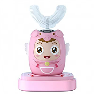 Kids Electric Toothbrushes U-Shape Sonic Electric Toothbrush with Silicone Interchangeable Brush Hea