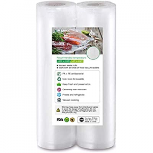 Vacuum Sealer Bags, 2 Pack 11.8" x 16.4' Sous Vide Cooking Bags for Food Saver, BPA Free, Commercial