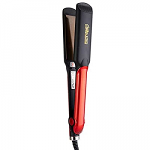 HS589-TH Professional Flat Iron, Hair Straightener & Curler Two in One Hair Tool Curling Wand & Stra