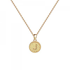 One Day Only！IEFSHINY Heart Initial Necklace for Women - 14K Gold Filled Dainty Heart Pendant Init..