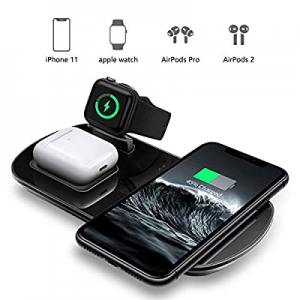 Wireless Charger, 3 in 1 Wireless Charging Pad with Magnetic Charger for Apple Watch 5/4/3/2/1, Fast