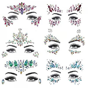Face Jewels Festival Women Mermaid Face Gems Glitter Christmas,Crystals Face Stickers Eyes Face Body