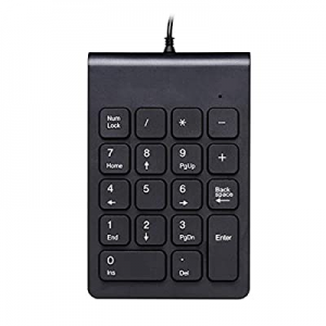USB Numeric Keypad NK859 Portable Slim Mini Number Pad Keyboard for Laptop Desktop Computer PC, Chro