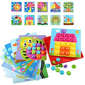 AMOSTING Color Matching Mosaic Pegboard Early Learning Educational Toys for Boys & Girls now 10.0%..
