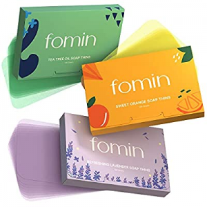 Fomin Soap Paper Premium 3-Pack (300 Soap Sheets) Portable Antibacterial Travel Size Soluble Paper S