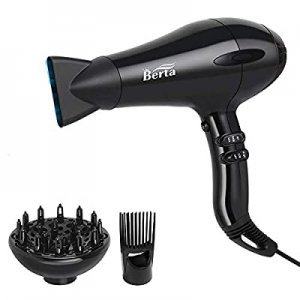 Professional Tourmaline Hair Dryer,1875W Negative Ionic Blow Dryer with Concentrator,AC Motor Low No