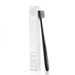 Zahn Ultra Soft Toothbrush for Sensitive Gums, BPA-Free Micro Fine Nano Bristles Tooth Brush (Black)