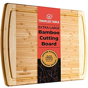 15.0% off Bamboo Cutting Board - Extra Large Wooden 18 x 12 Inch Wood Cutting Boards for Kitchen w..