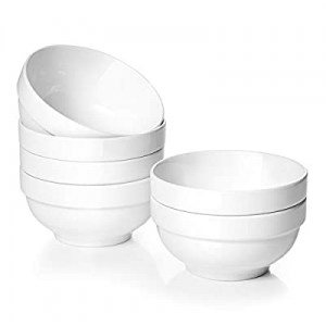 DOWAN 10 Ounce White Bowls, Small Cereal Bowls, Soup Bowls for Desserts, Side Dishes, 6 Packs now ..