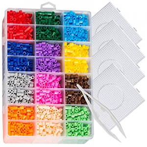 One Day Only！Evoretro Pixel Beads Art Kit – 6800 Colorful Fuse Beads to Unleash Kids Creativity an..