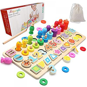 One Day Only！10.0% off Wooden Number Puzzle Sorting Montessori Toys for Toddlers - Shape Sorter Ga..