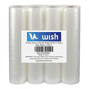 Vacuum Sealer Bags Rolls (4-Pack) now 30.0% off , WISH 11 Inch X 25 Feet Fit Inside Machine Heavy ..